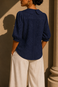 Camiseta Azul - vista trasera