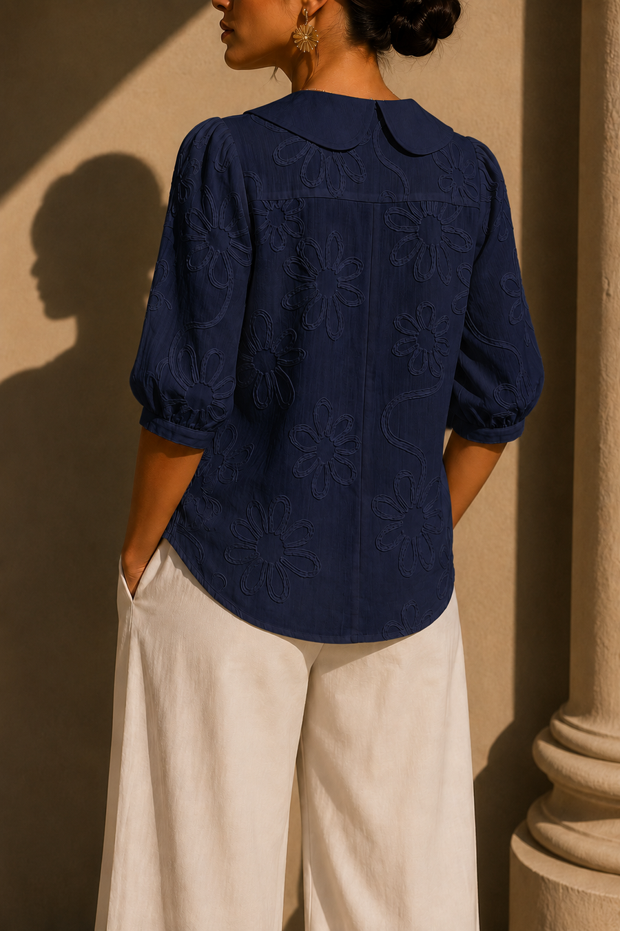 Camiseta Azul - vista trasera