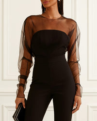 Mono Elegante con Detalle de Tul - Negro