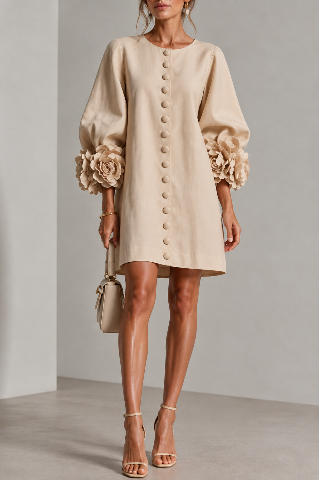Vestido Mini - Beige